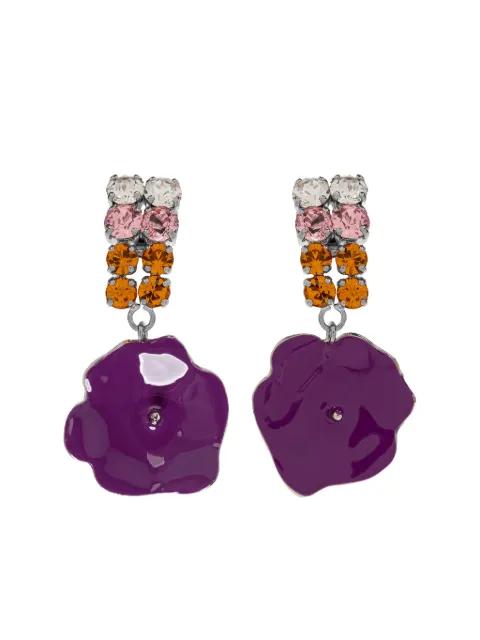 flower-design embellished earrings by MARNI