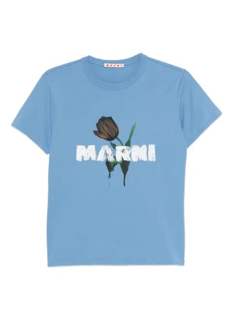 flower-print T-shirt by MARNI