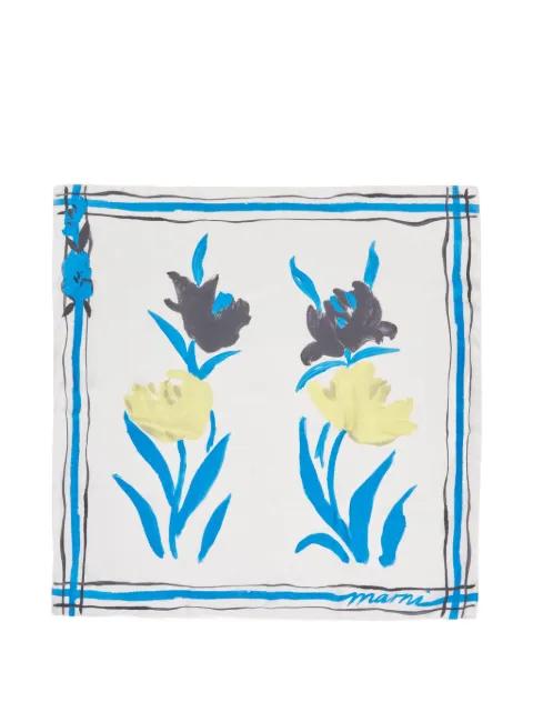 flower stripe silk foulard by MARNI