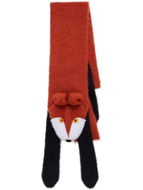 fox knitted scarf by MARNI