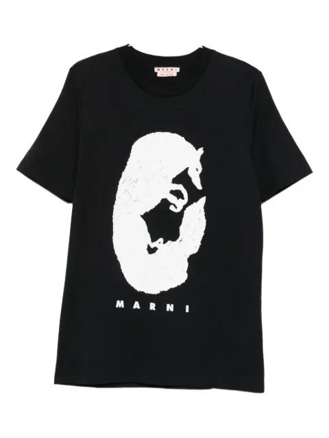 fox-print T-shirt by MARNI