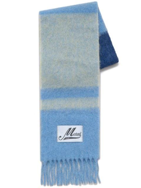 fringed brushed-knit scarf by MARNI