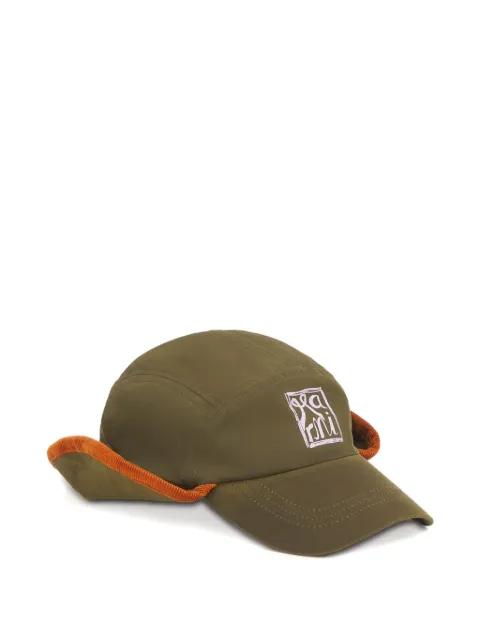 gabardine baseball cap with ear flaps by MARNI