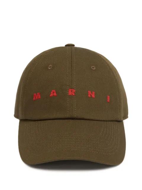 gabardine baseball cap with embroidered logo by MARNI