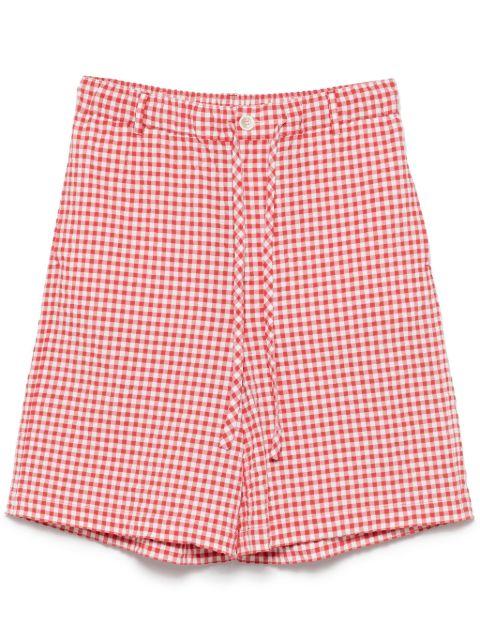 gingham seersucker shorts by MARNI