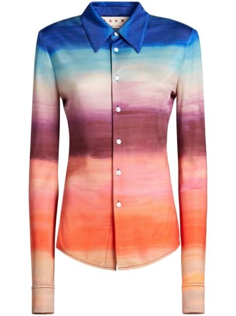 gradient-effect long-sleeve shirt by MARNI