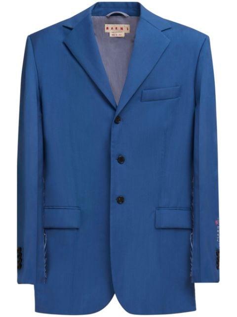 grain-de-poudre single-breasted blazer by MARNI