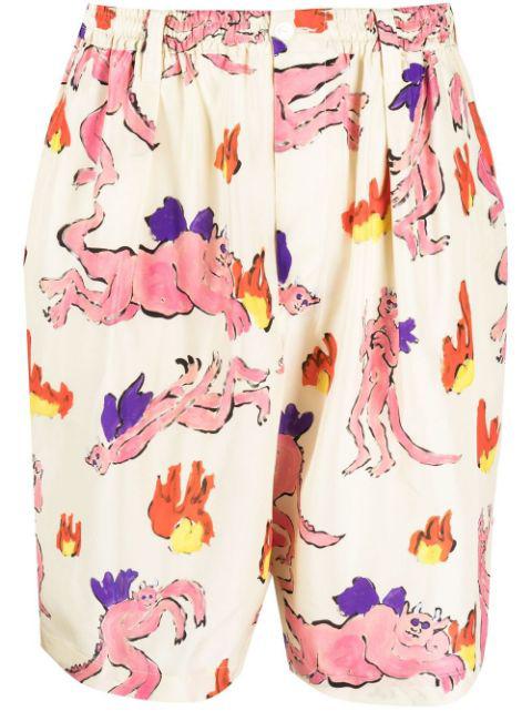graphic-print bermuda shorts by MARNI