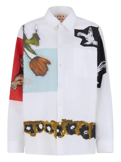 graphic print button-up shirt by MARNI