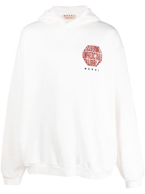 graphic-print cotton hoodie by MARNI