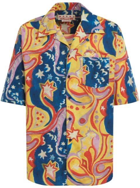 graphic-print short-sleeved shirt by MARNI
