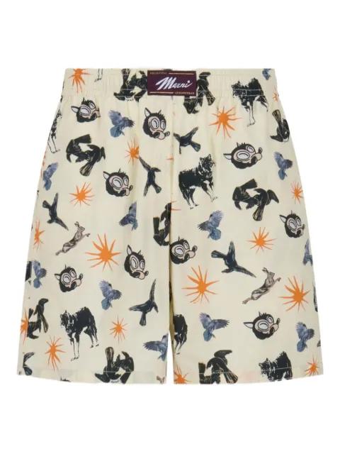 graphic-print shorts by MARNI