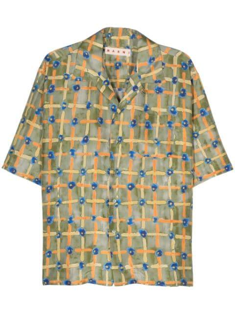 graphic-print silk shirt by MARNI