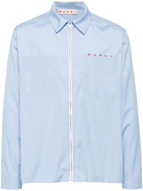 hidden-logo poplin shirt by MARNI