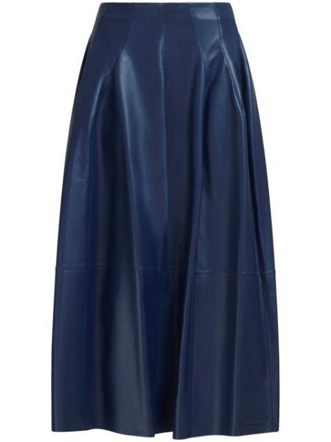 high-waisted blue midi skirt by MARNI