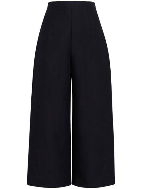 high-waisted cropped cotton trousers by MARNI