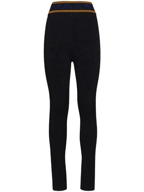 high-waisted logo-waistband leggings by MARNI