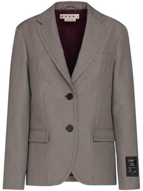 houndstooth-pattern single-breasted blazer by MARNI