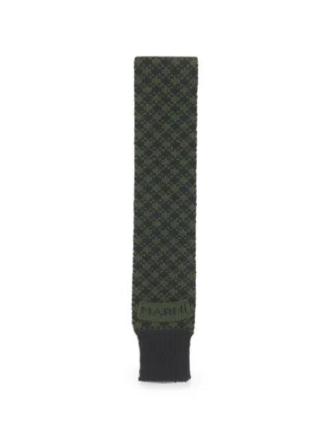 jacquard-knit ribbed-edge scarf by MARNI