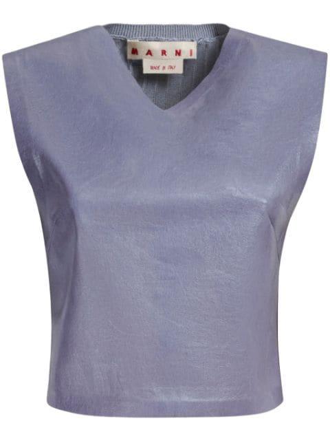 leather cropped top by MARNI