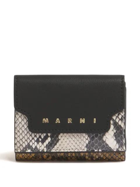 leather python-print wallet by MARNI