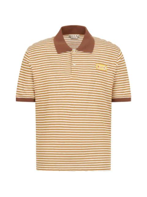 linen-blend polo shirt by MARNI