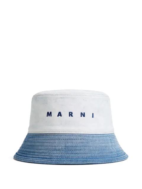 logo denim bucket hat by MARNI