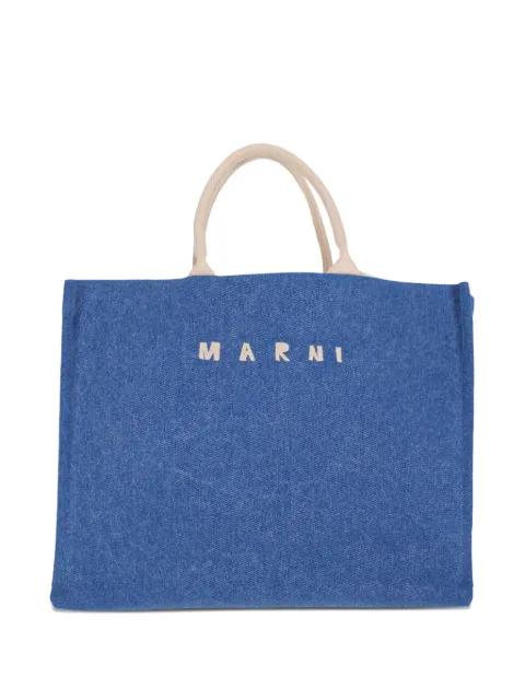 logo-detail tote bag by MARNI