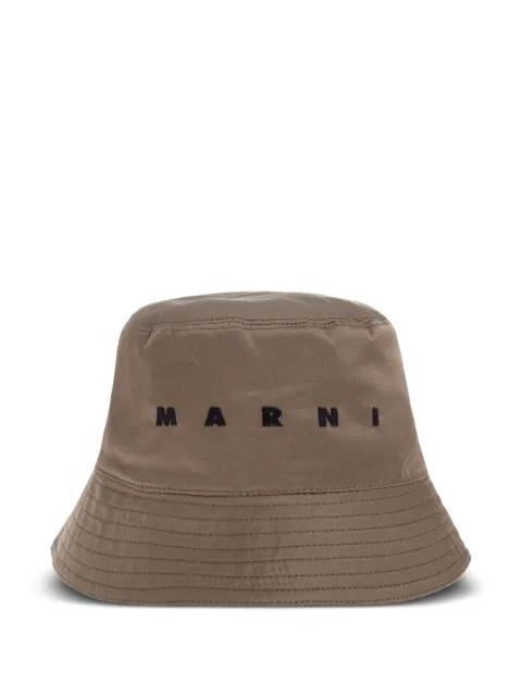 logo-embroidered bucket hat by MARNI