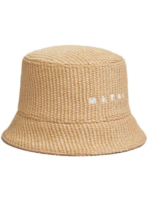 logo-embroidered bucket hat by MARNI