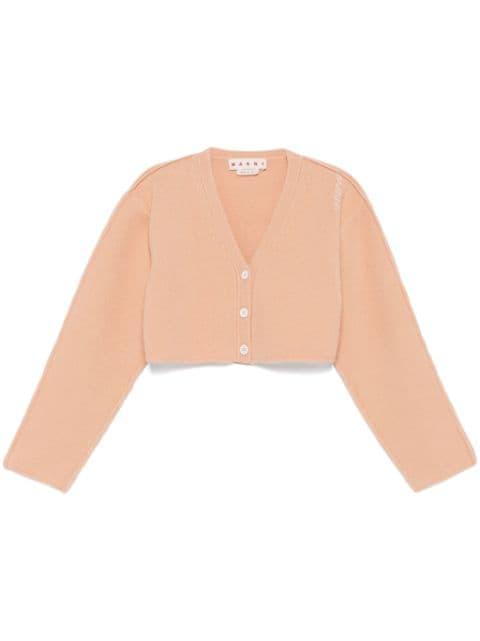 logo-embroidered cardigan by MARNI