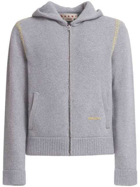 logo-embroidered cardigan by MARNI
