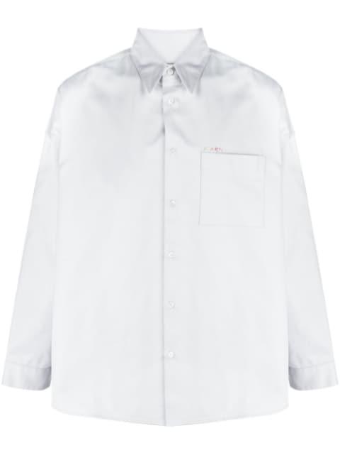 logo-embroidered cotton shirt by MARNI