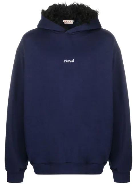logo-embroidered hoodie by MARNI