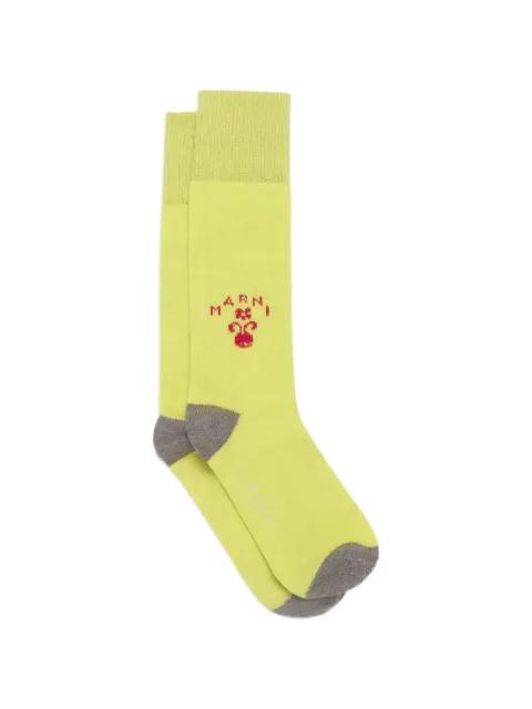 logo-embroidered rib-knitted socks by MARNI