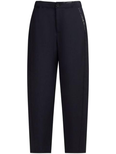 logo-embroidered tapered trousers by MARNI