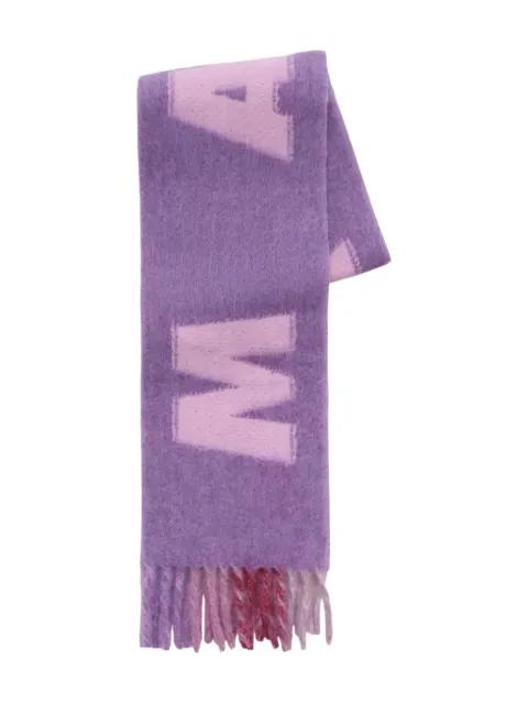 logo fringed scarf by MARNI