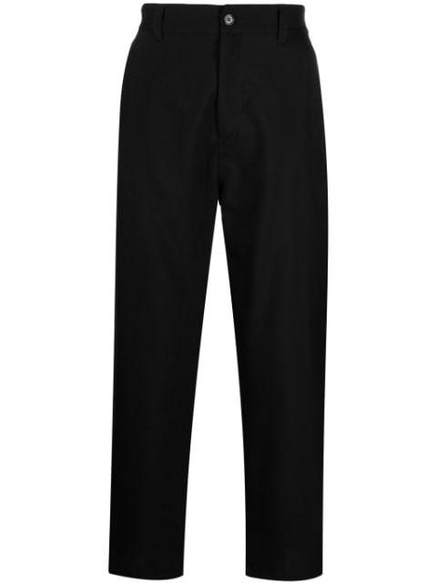 logo-jacquard wool trousers by MARNI