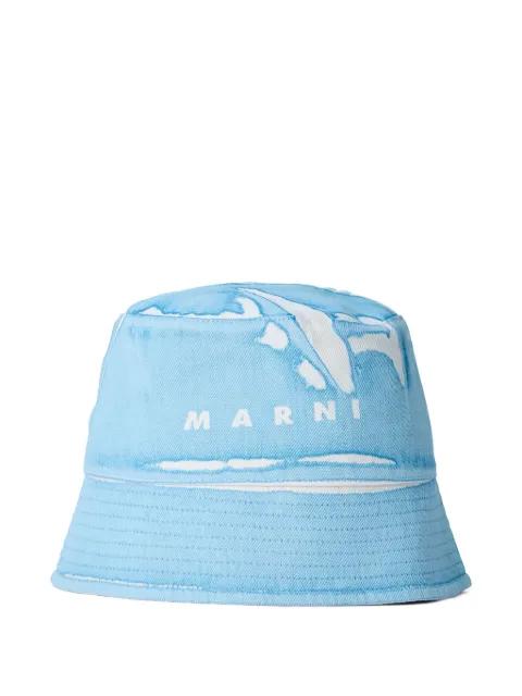logo-motif bucket hat by MARNI