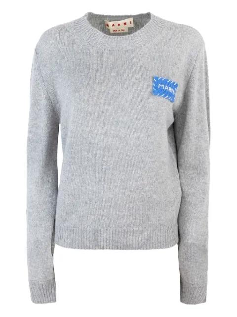 logo-patch cashmere sweater by MARNI