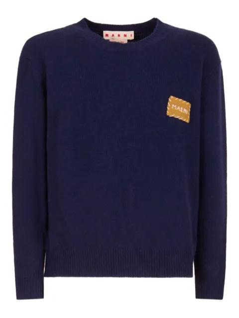 logo-patch cashmere sweatshirt by MARNI