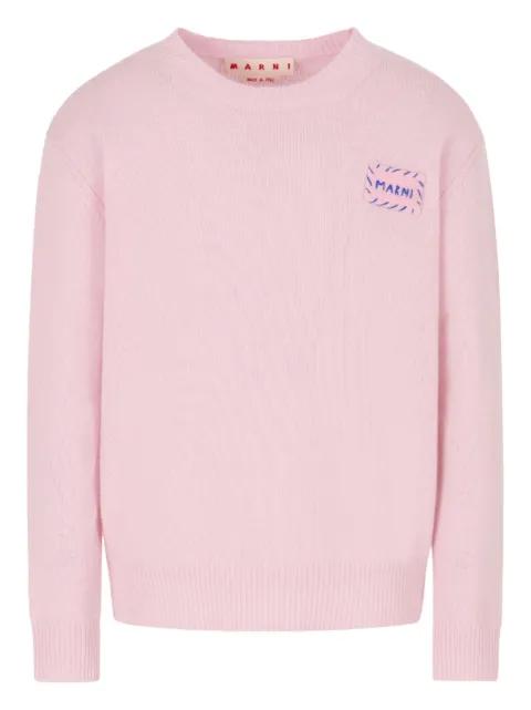 logo-patch cashmere sweatshirt by MARNI
