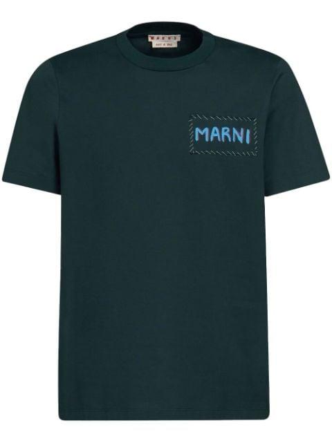 logo-patch cotton T-shirt by MARNI