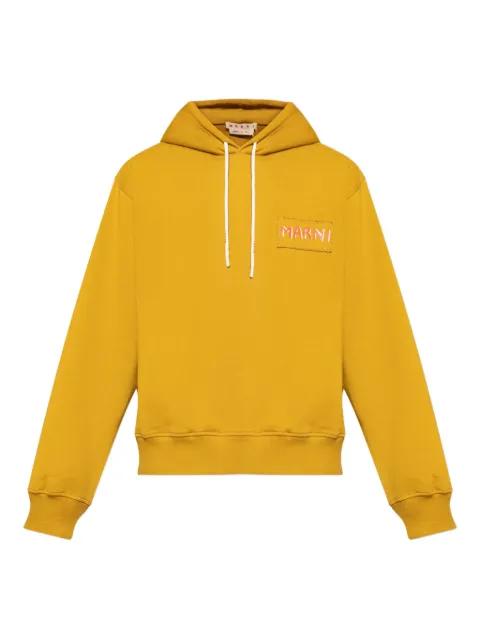 logo-patch cotton hoodie by MARNI