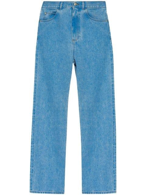 logo-patch wide-leg jeans by MARNI