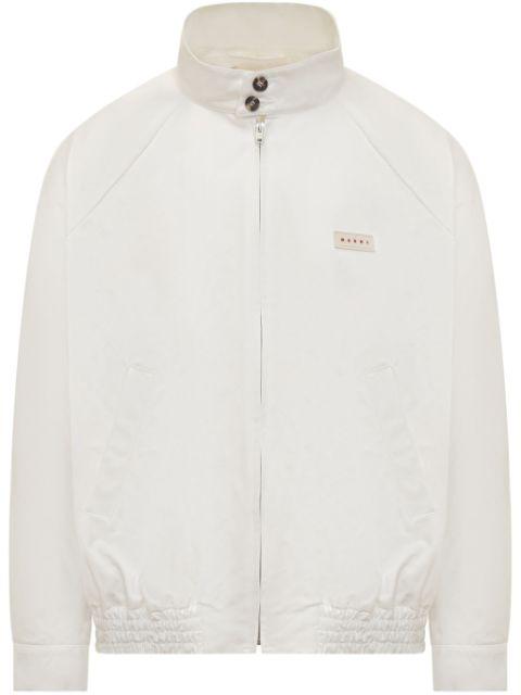 logo-patch zip-up jacket by MARNI