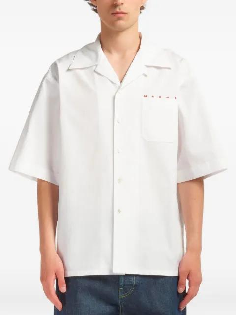 logo-print bowling shirt by MARNI