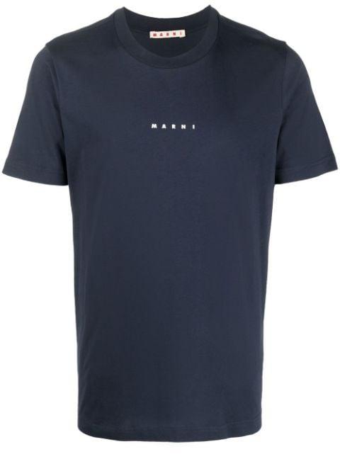 logo-print cotton T-shirt by MARNI