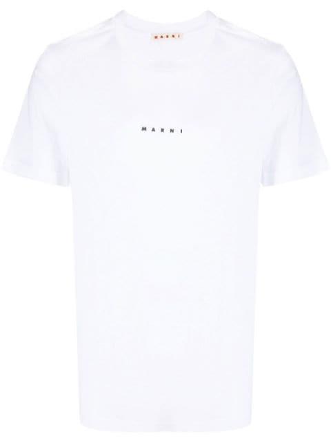 logo-print cotton T-shirt by MARNI