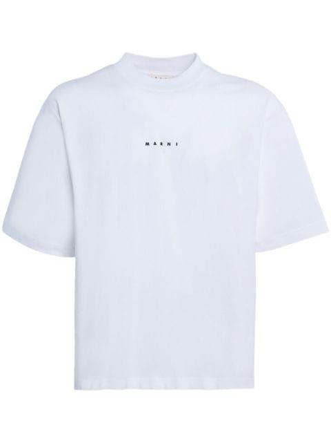 logo-print cotton T-shirt by MARNI